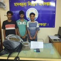 মোটরসাইকেলে ৫ কেজি গাঁজা ডেলিভারিকালে বগুড়ায় আটক ৩